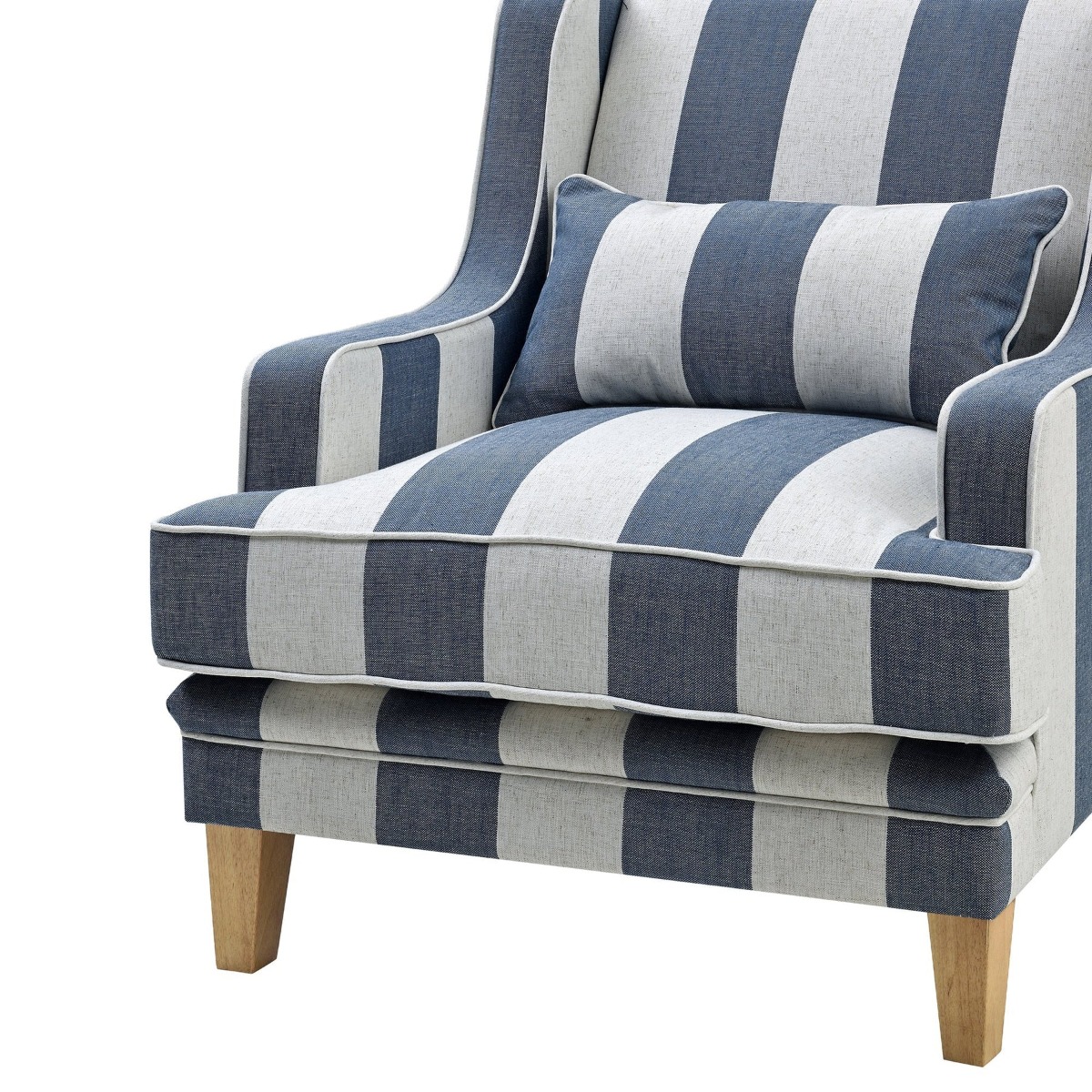 Bondi Hamptons Armchair Denim / Cream, W 92cm D 85cm H 94cm (RRP $1499) - Image 3