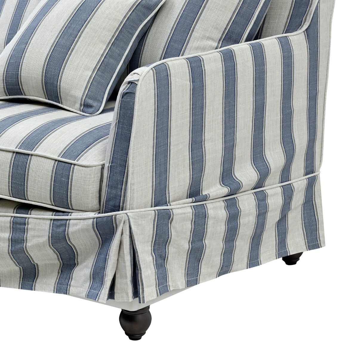 Noosa Hamptons 3 Seat Sofa Blue Sky Stripe, W 221cm D 91cm H 80cm (RRP $3299) - Image 4