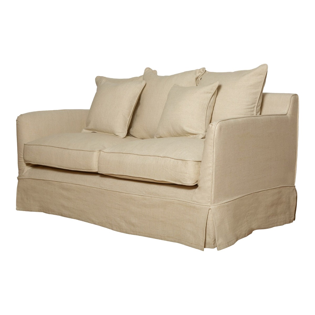 Slip Cover Only - Noosa Hamptons 2 Seat Sofa Beige, W 170cm D 91cm H 80cm (RRP $799) - Image 9