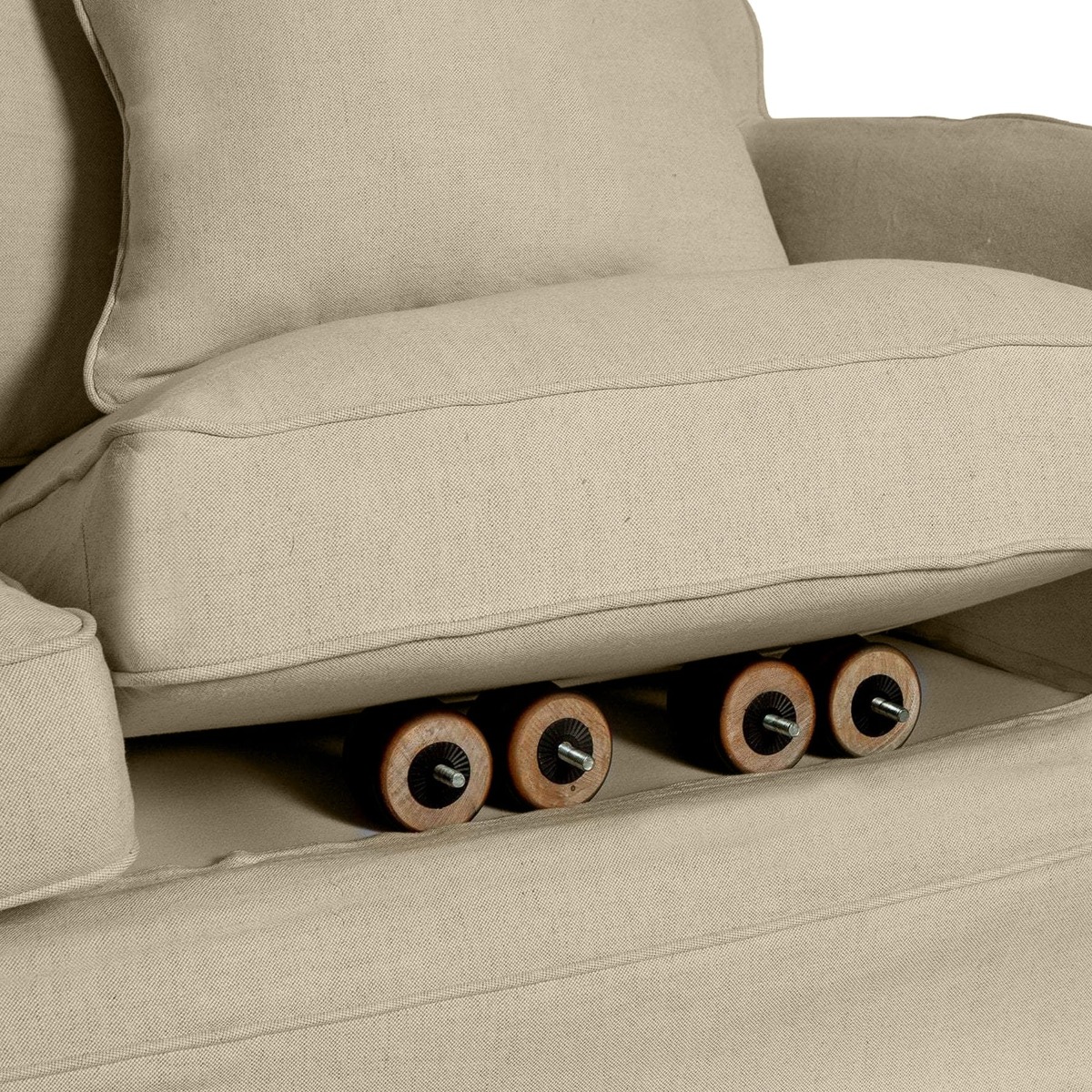 Noosa Hamptons 3 Seat Queen Sofa Bed Beige, W 221cm D 91cm H 80cm (RRP $4279) - Image 3