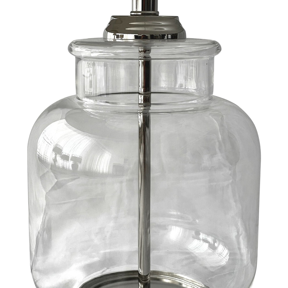 Regency Nickel and Glass Table Lamp with Natural Linen Shade (RRP $249) - Image 7