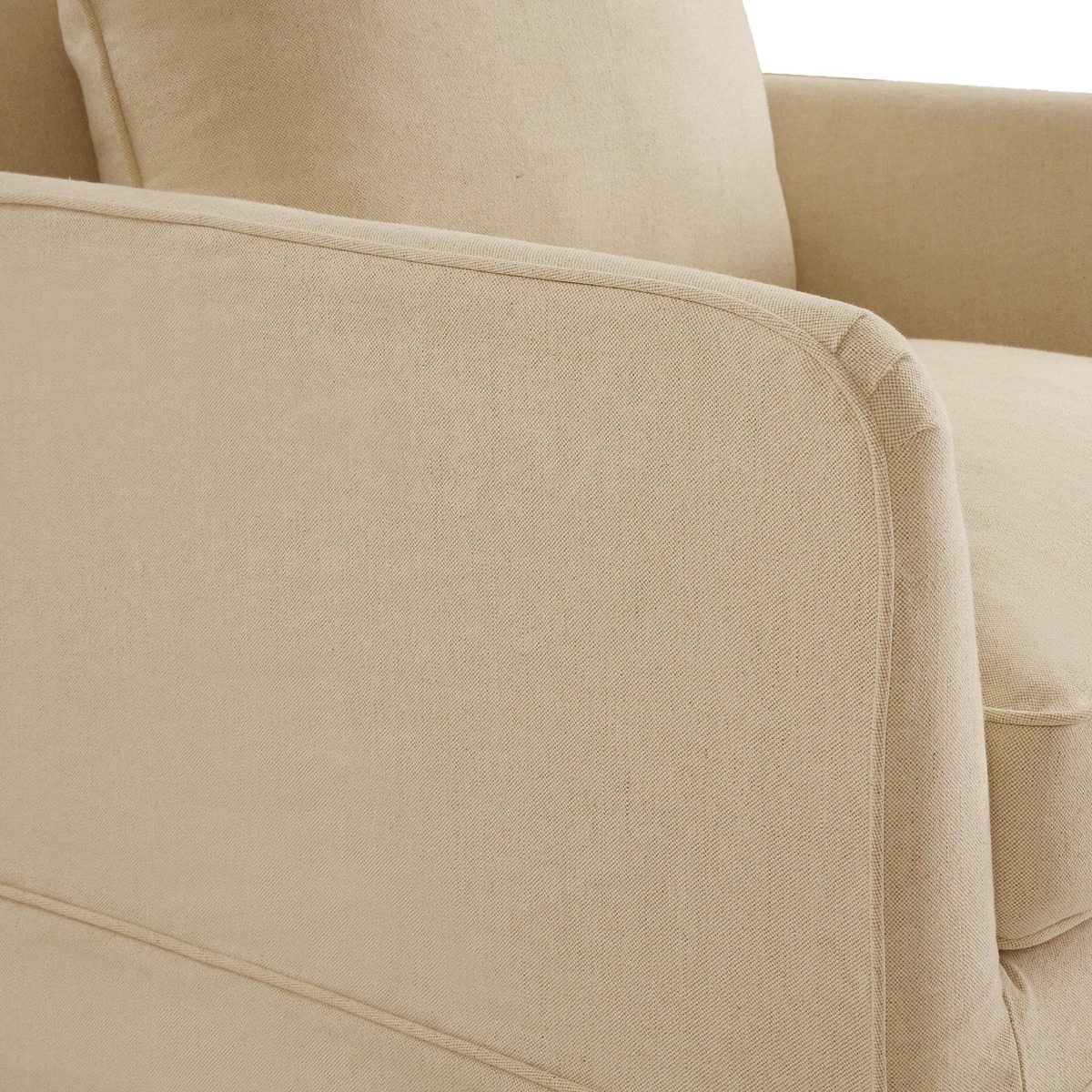 Slip Cover Only - Noosa Hamptons Armchair Beige, W 90cm D 91cm H 80cm (RRP $724) - Image 5