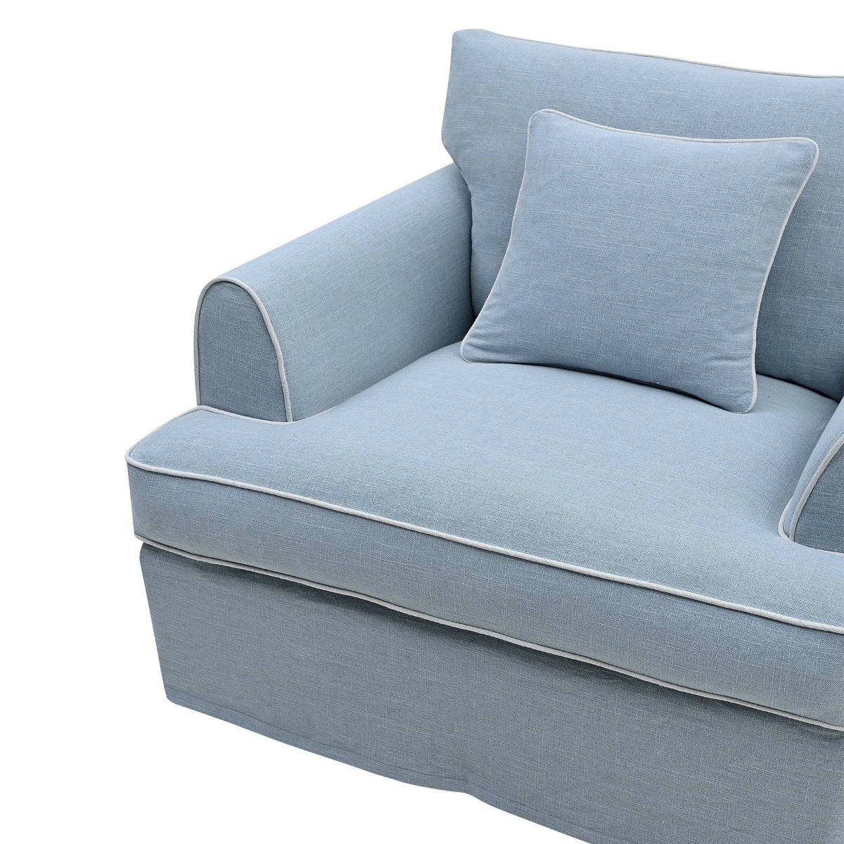 Slip Cover Only - Byron Hamptons Armchair Beach, W 99cm D 96cm H 78cm (RRP $699) - Image 7