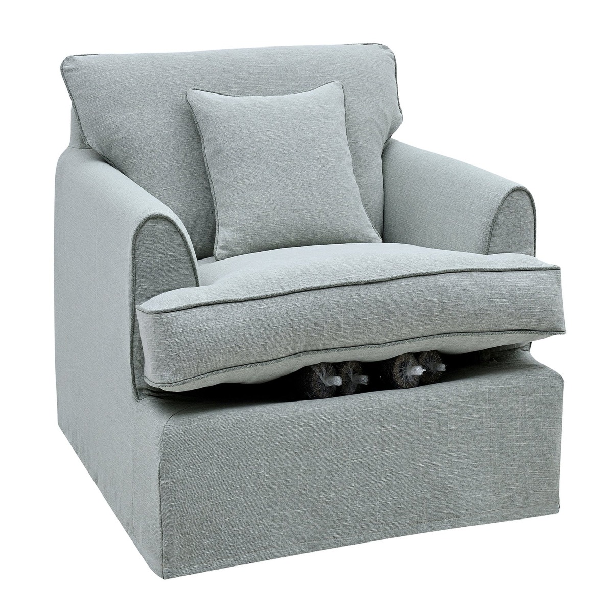 Slip Cover Only - Byron Hamptons Armchair Sage, W 99cm D 96cm H 78cm (RRP $699) - Image 8