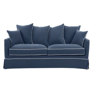Noosa Hamptons 2 Seat Navy W/White Piping, W 170cm D 91cm H 80cm (RRP $2279)