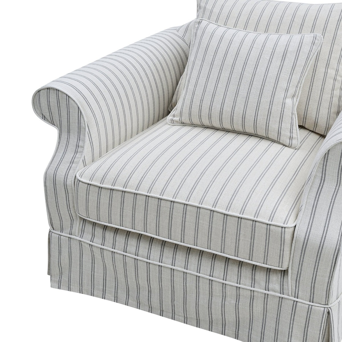 Avalon Hamptons Armchair Stone Stripe, W 109cm D 96cm H 81cm (RRP $1899) - Image 4