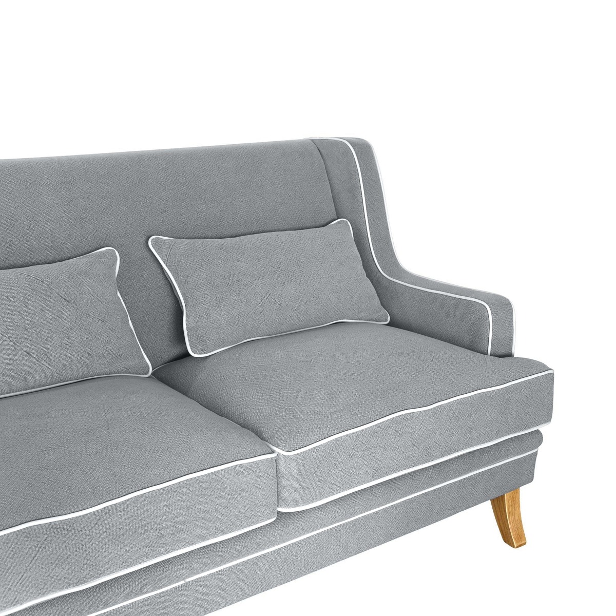 Bondi Hamptons 2 Seat Sofa Grey W/White Piping, W 155cm D 92cm H 94cm (RRP $1999) - Image 6