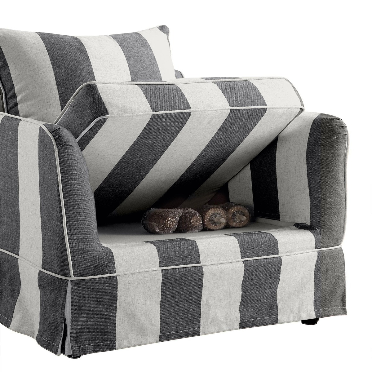 Noosa Hamptons Armchair Grey / Cream, W 91cm D 90cm H 80cm (RRP $1699) - Image 7