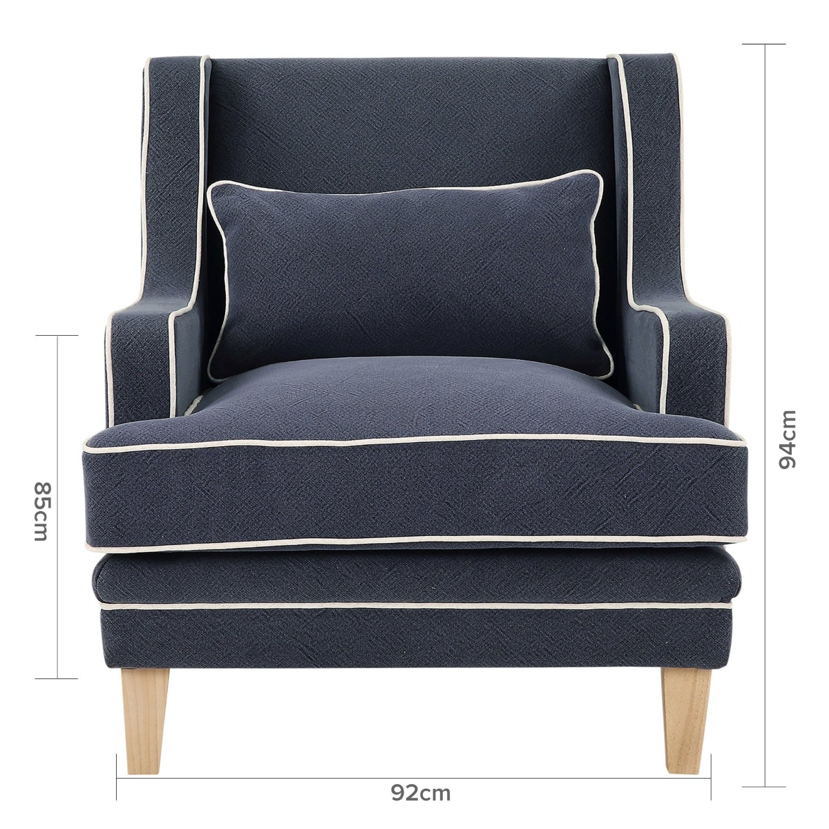 Bondi Hamptons Armchair Navy, W 92cm D 85cm H 94cm (RRP $1499) - Image 2