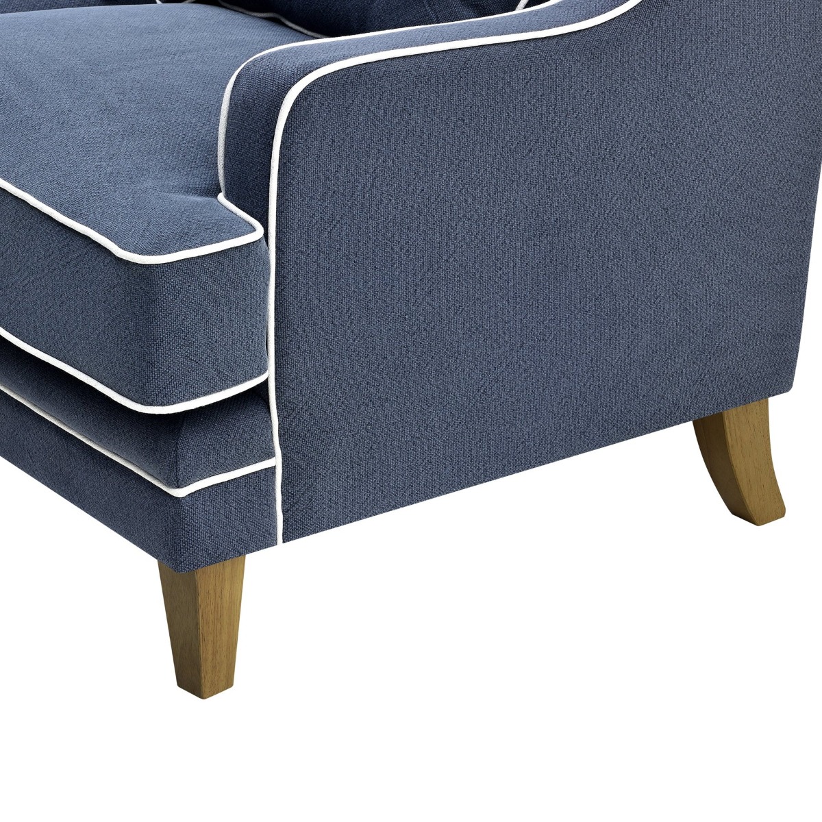 Bondi Hamptons 2 Seat Sofa Navy W/White Piping, W 155cm D 92cm H 94cm (RRP $1999) - Image 8