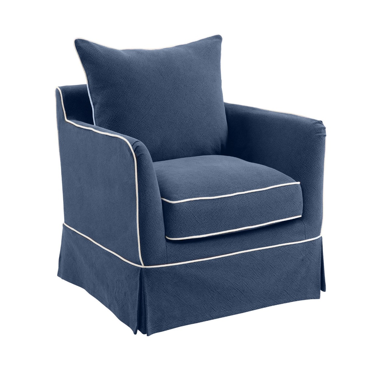 Noosa Hamptons Armchair Navy with White Piping, W 91cm D 90cm H 80cm (RRP $1699) - Image 7