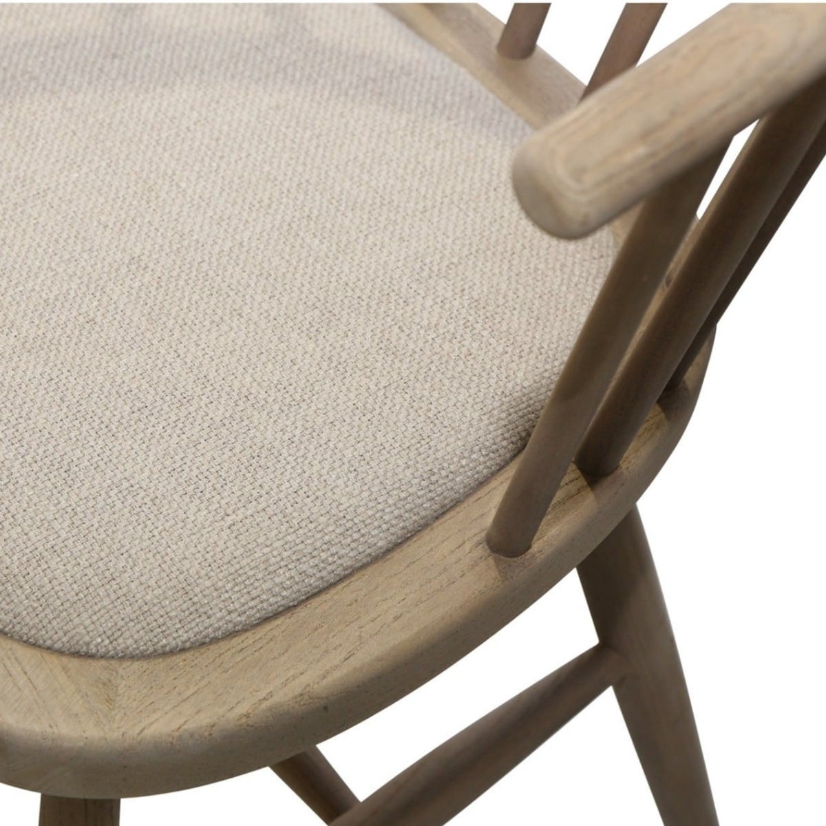 Round Curved Strip Back Elm Wood Dining Chair Natural, W 52cm D 52cm H 81cm (RRP $339) - Image 6
