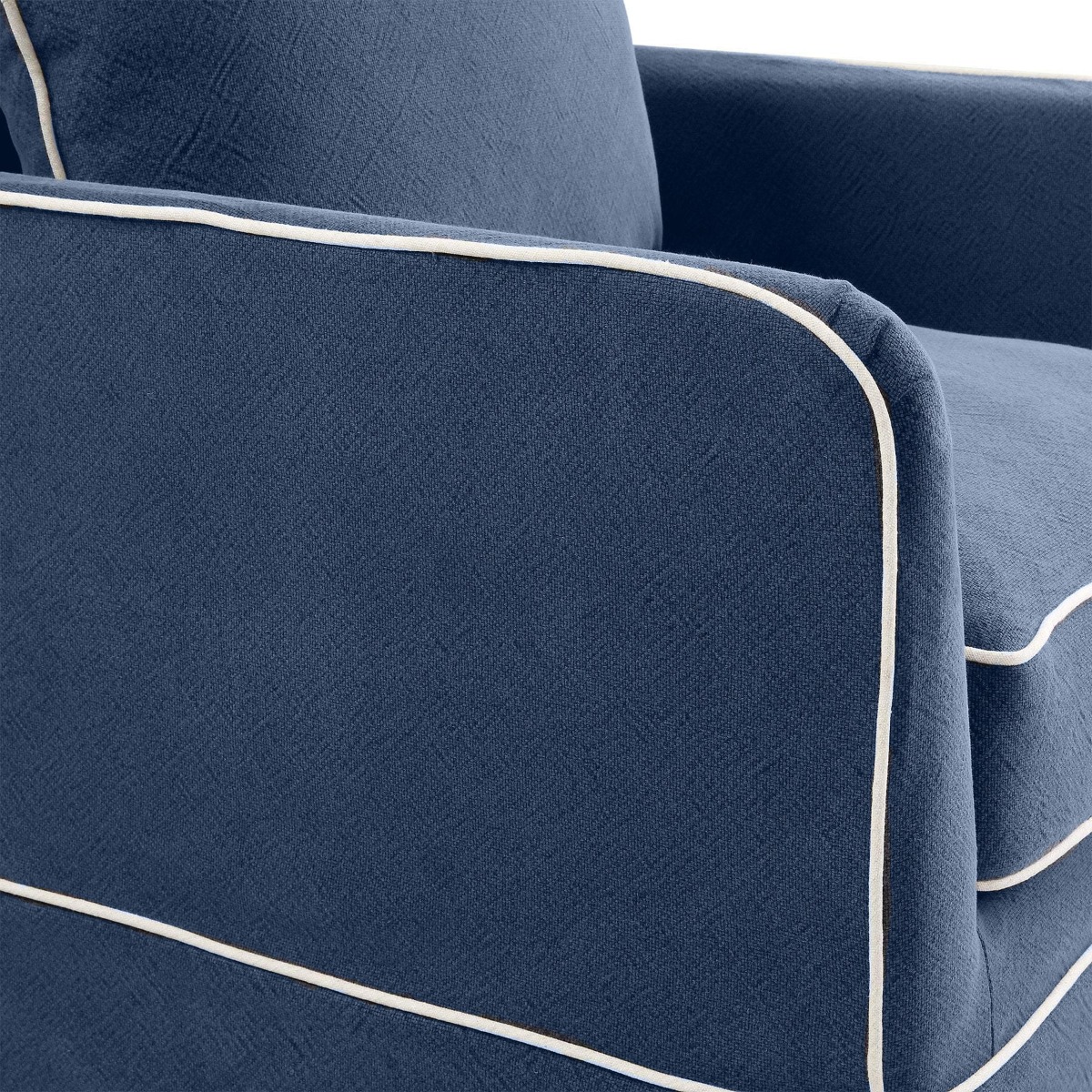 Noosa Hamptons Armchair Navy with White Piping, W 91cm D 90cm H 80cm (RRP $1699) - Image 4