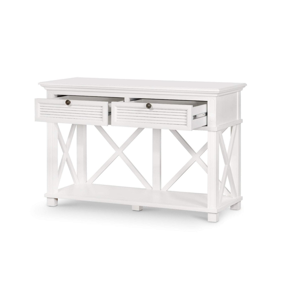 West Beach 2 Drawer Hamptons 130cm Console White, W 130cm D 50cm H 85cm (RRP $1099) - Image 9