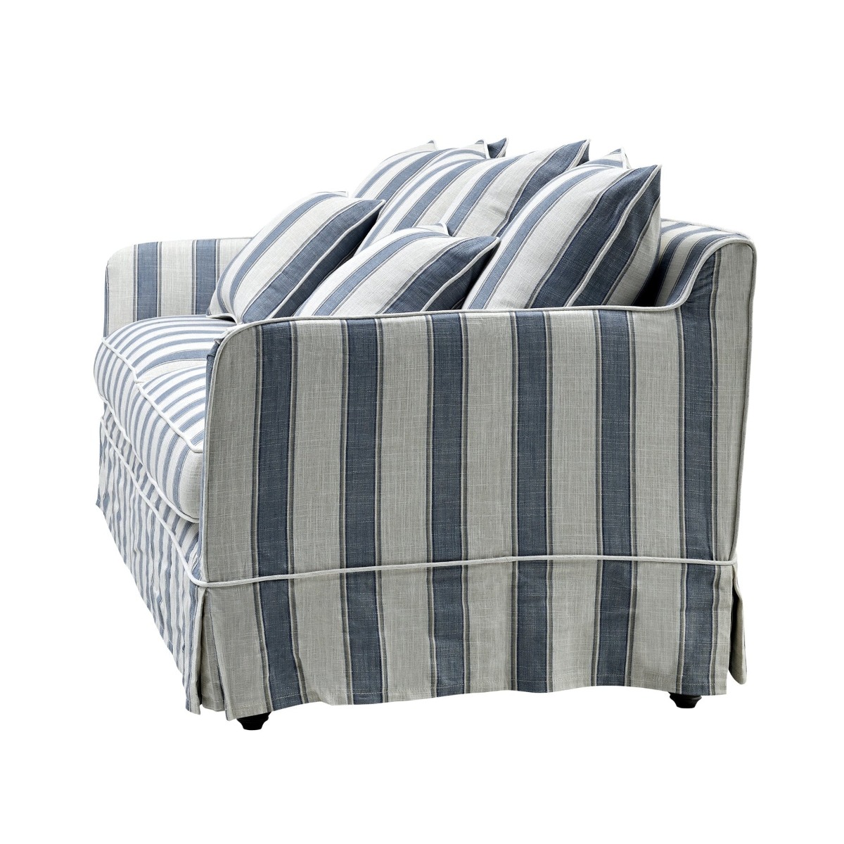 Noosa Hamptons 3 Seat Sofa Blue Sky Stripe, W 221cm D 91cm H 80cm (RRP $3299) - Image 9