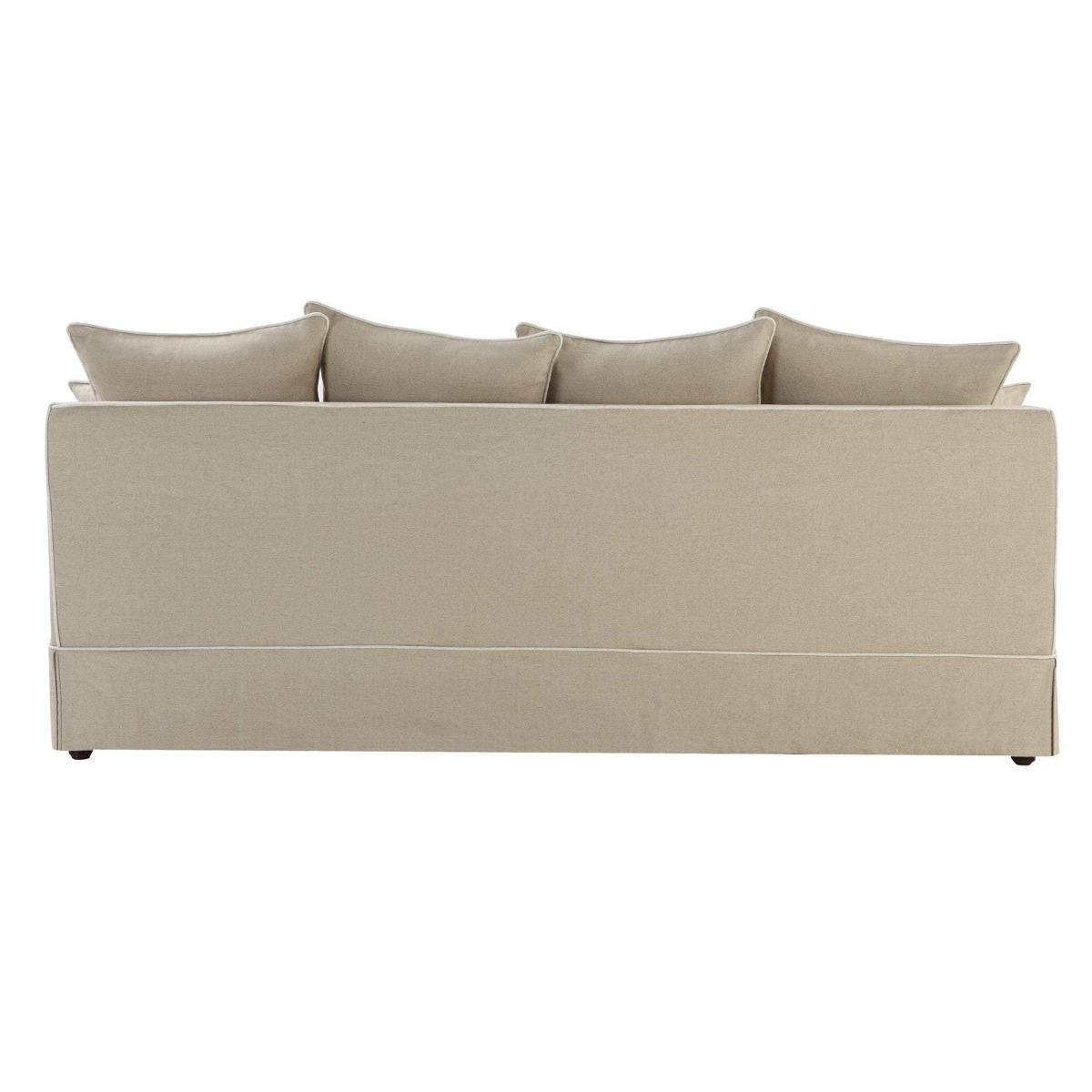 Noosa Hamptons 3 Seat Sofa Natural W/White Piping, W 221cm D 91cm H 80cm (RRP $3299) - Image 9