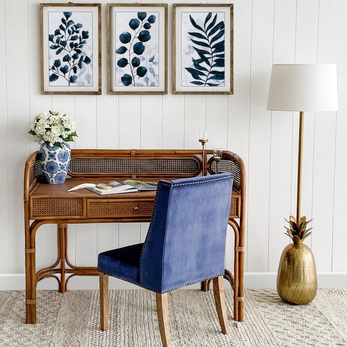 Ithaca Dining Chair Navy, W 53cm D 65cm H 95cm (RRP $479) - Image 2