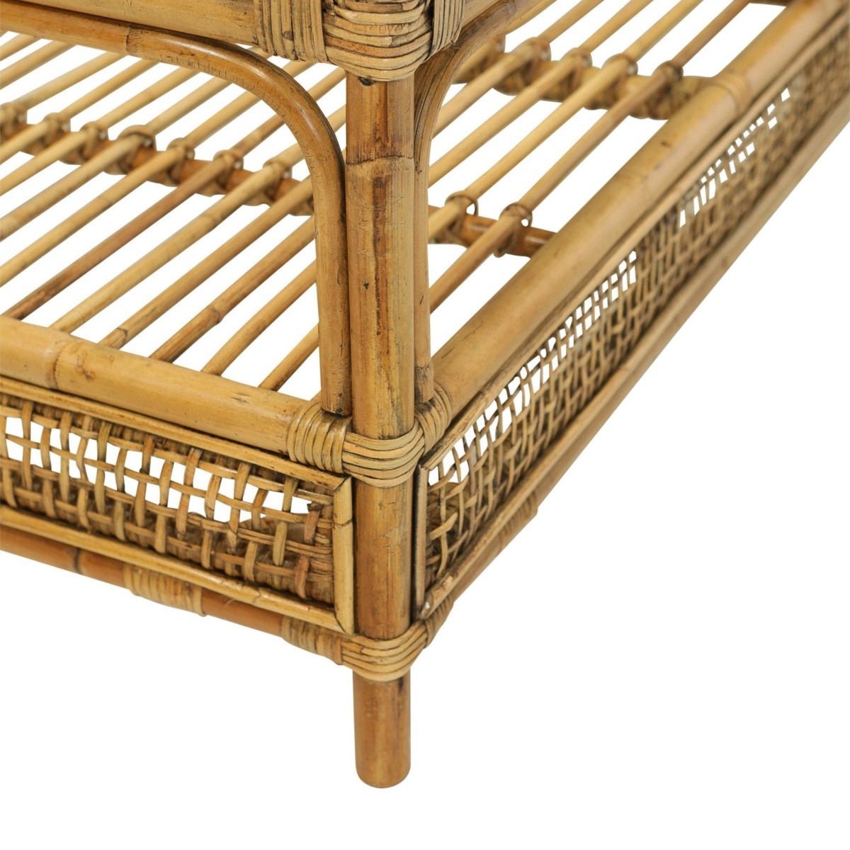 Havana Rattan Hamptons Coffee Table W Glass Top Natural, W 140cm D 75cm H 45cm (RRP $1,499) - Image 4