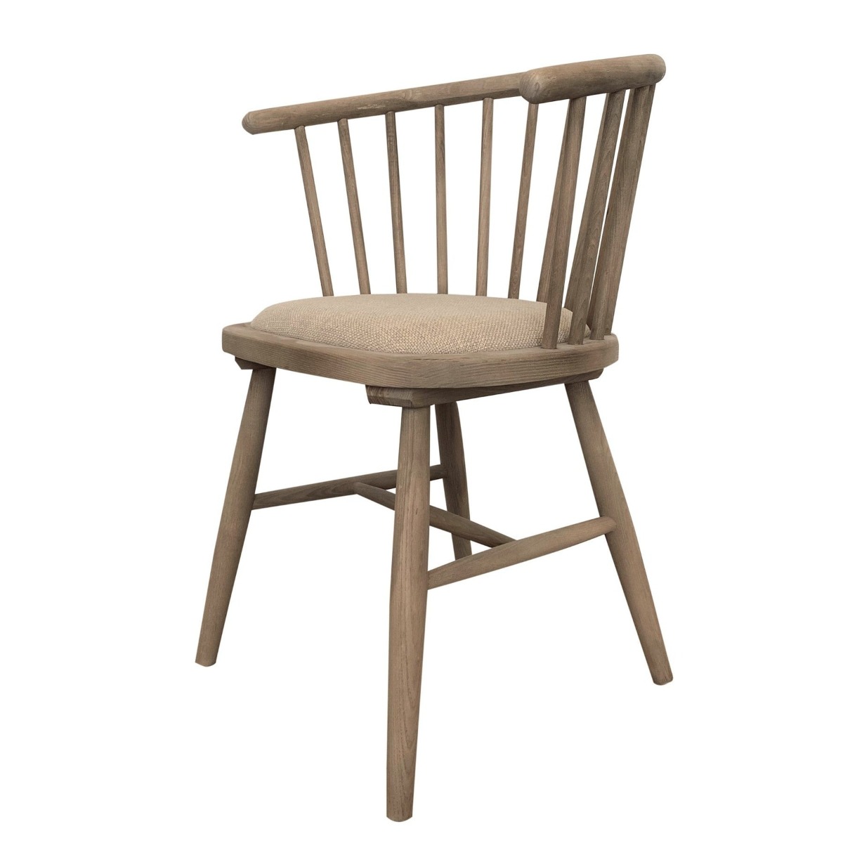 Round Curved Strip Back Elm Wood Dining Chair Natural, W 52cm D 52cm H 81cm (RRP $339) - Image 3