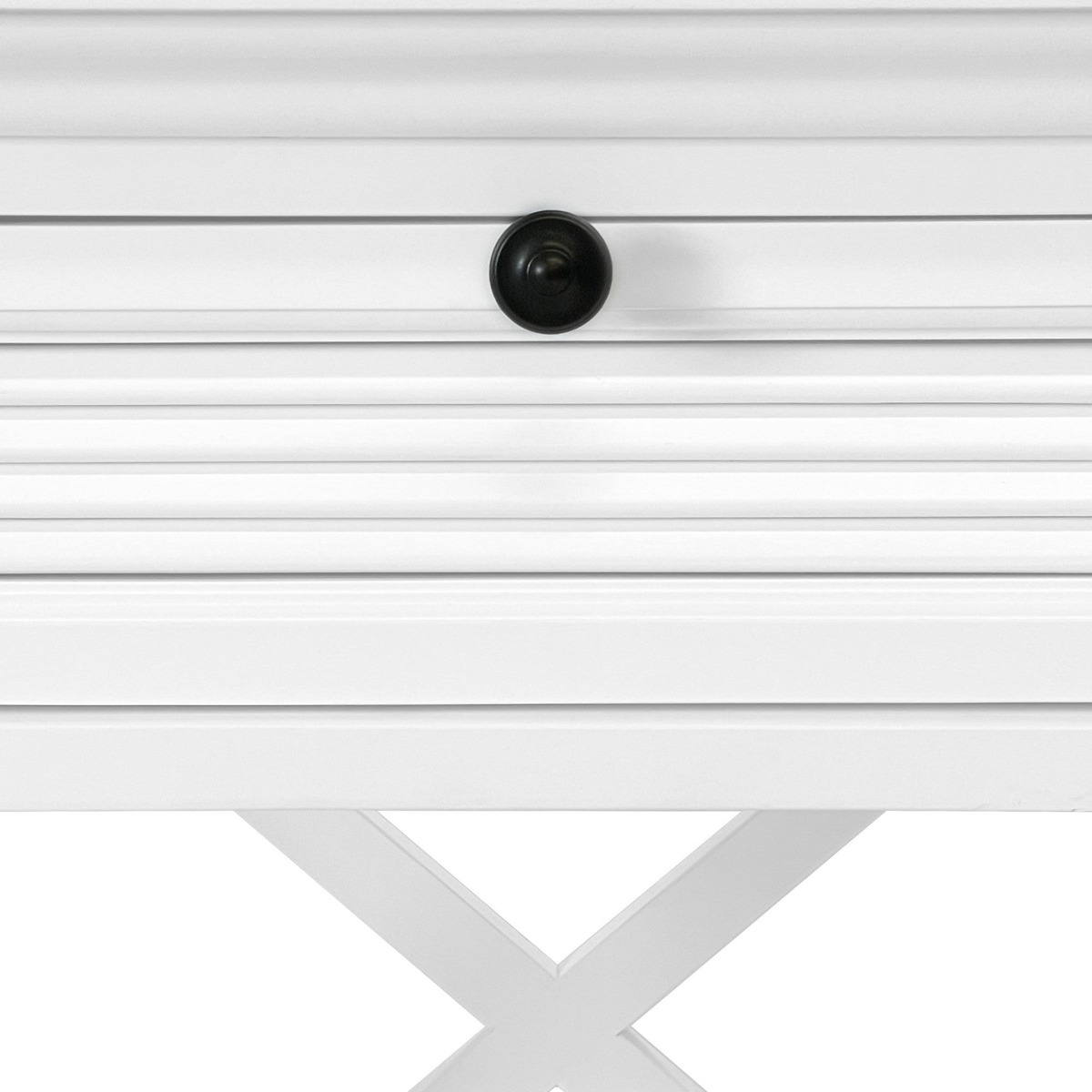 West Beach Hamptons Bedside Table W/Drawer White, W60 cm D60 cm H 65cm (RRP $499) - Image 11