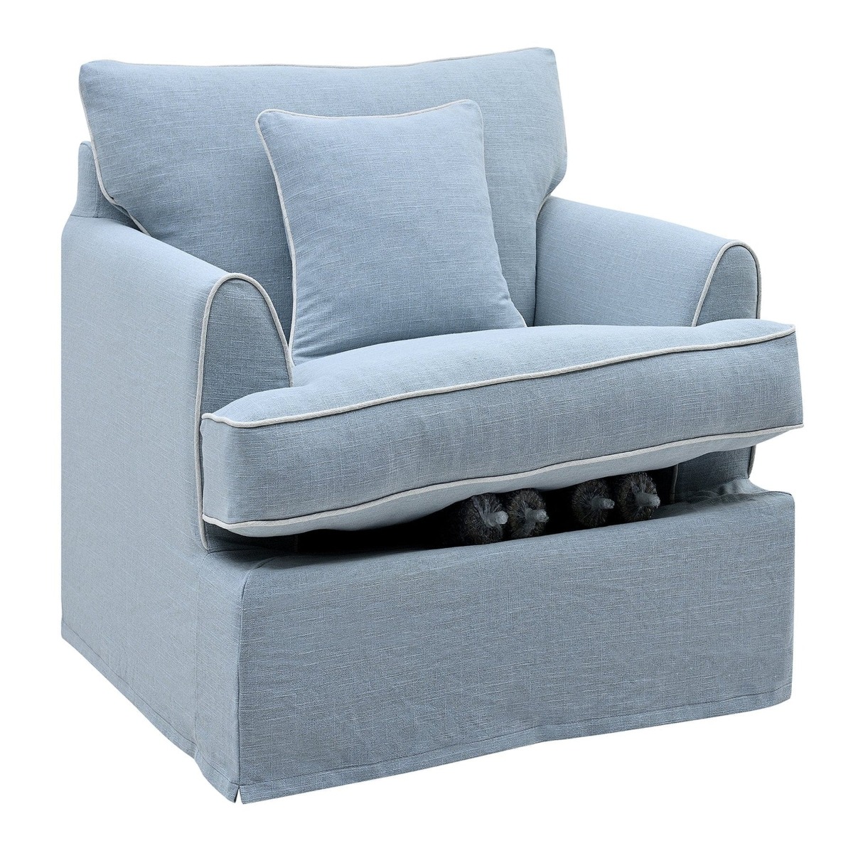 Slip Cover Only - Byron Hamptons Armchair Beach, W 99cm D 96cm H 78cm (RRP $699) - Image 3