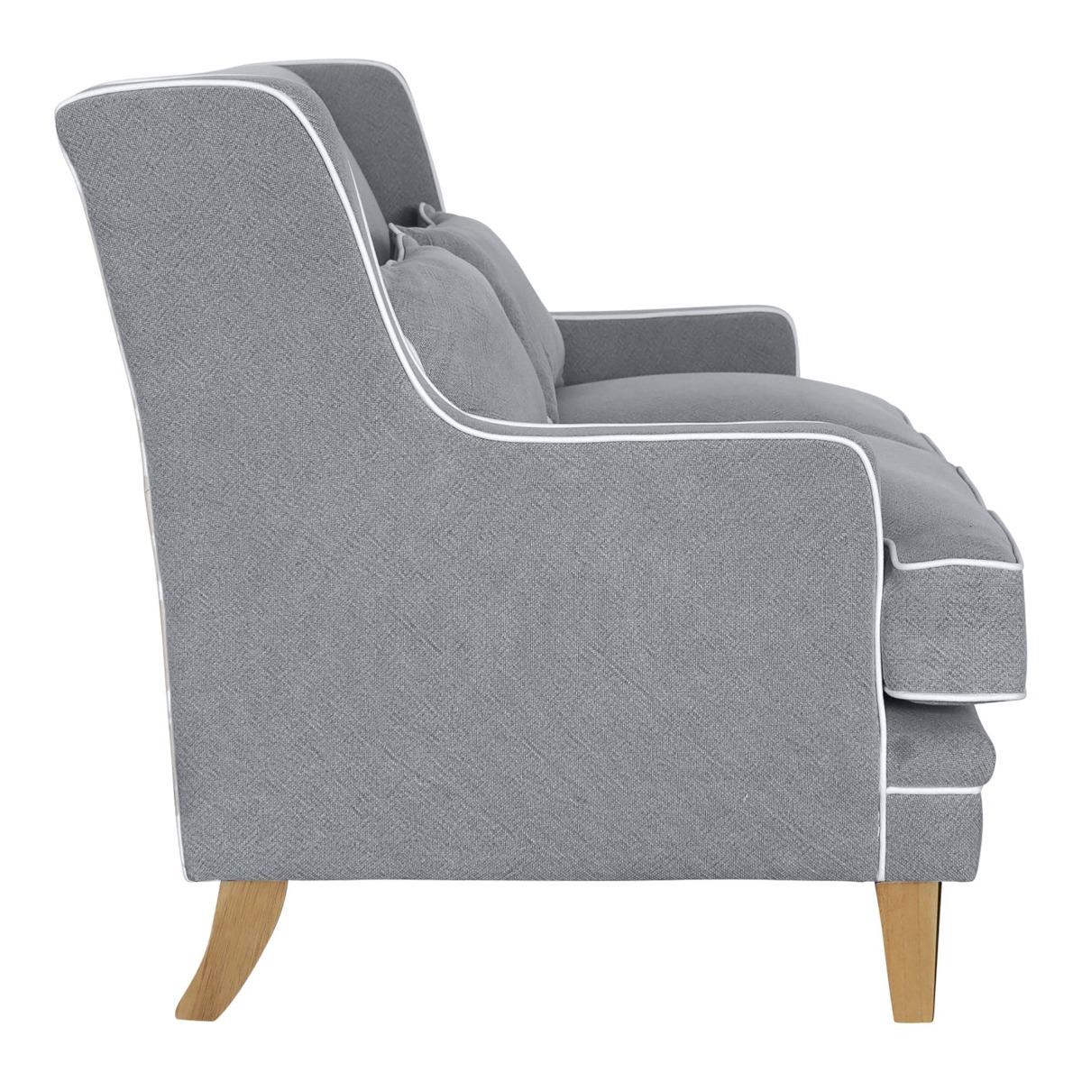 Bondi Hamptons 2 Seat Sofa Grey W/White Piping, W 155cm D 92cm H 94cm (RRP $1999) - Image 4