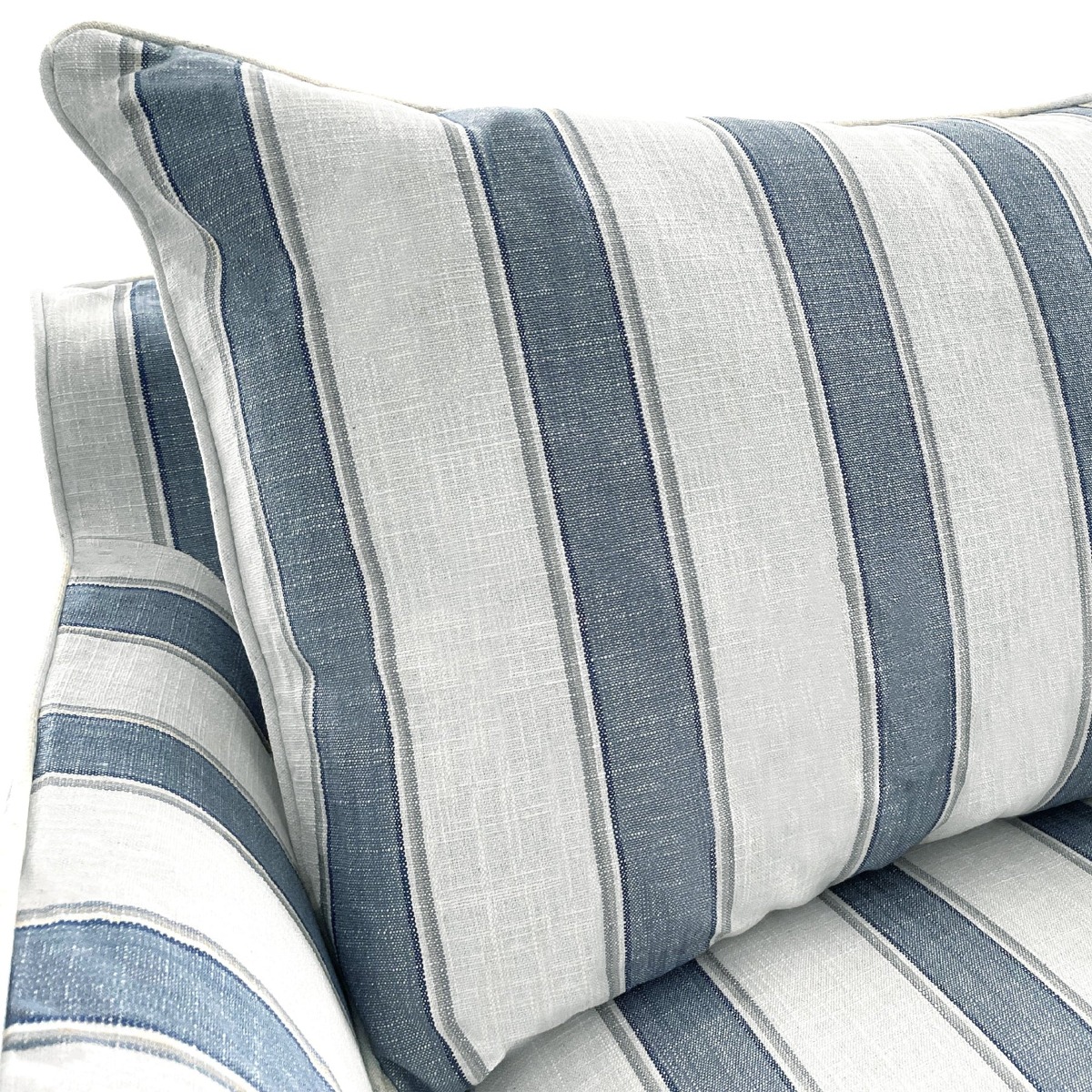 Slip Cover Only - Noosa Hamptons Armchair Blue Sky Stripe, D 10cm W 54cm H 39cm (RRP $724) - Image 5