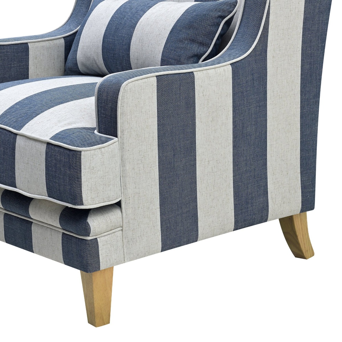 Bondi Hamptons Armchair Denim / Cream, W 92cm D 85cm H 94cm (RRP $1499) - Image 6