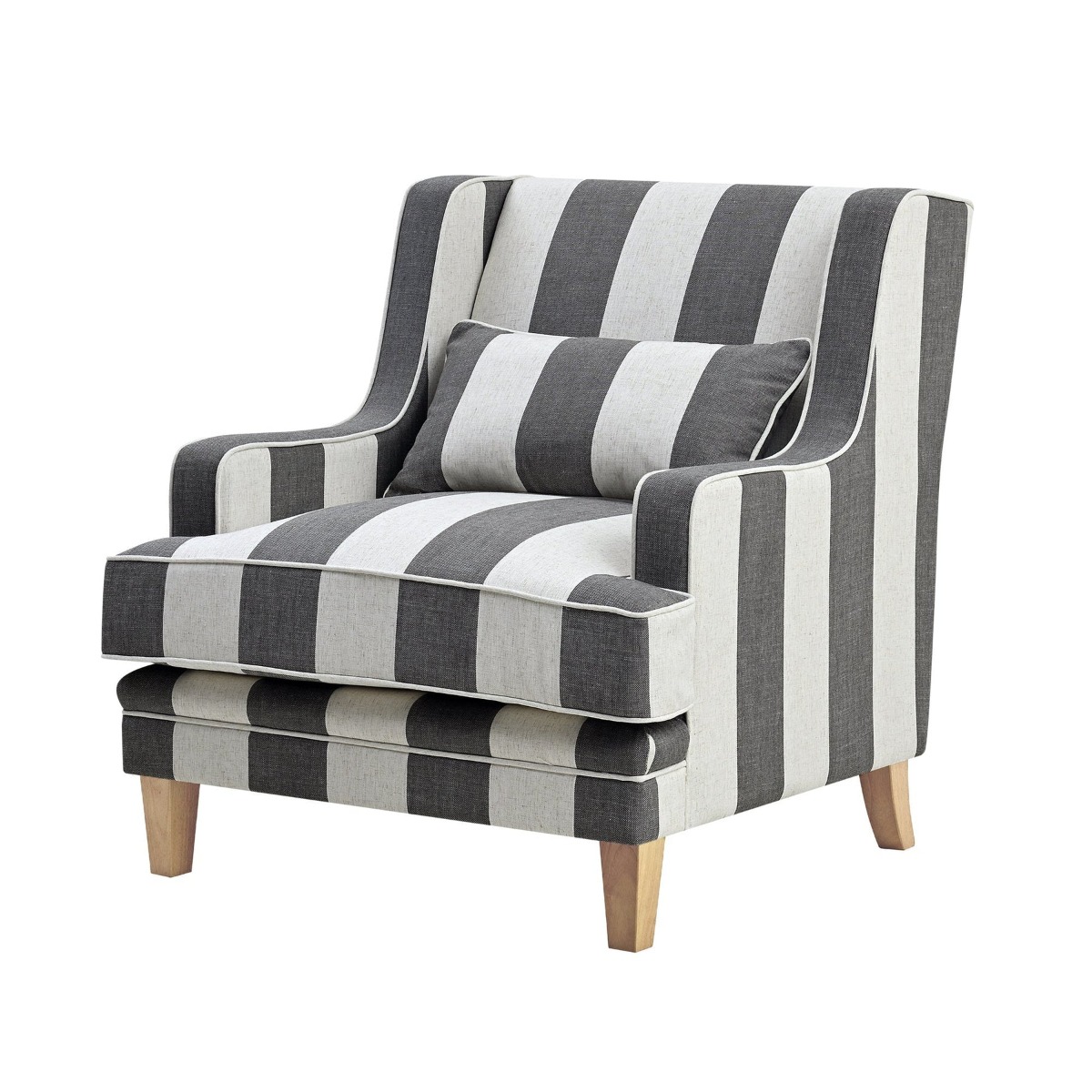 Bondi Hamptons Armchair Grey / Cream, W 92cm D 85cm H 94cm (RRP $1499) - Image 9