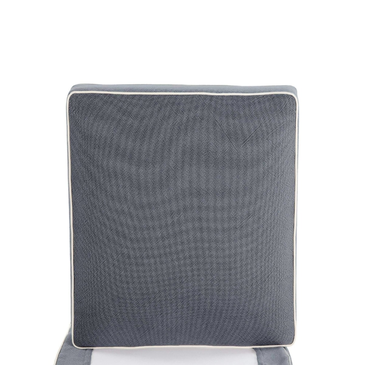 Noosa Hamptons Ottoman Grey W/White Piping, W 83cm D 83cm H 45cm (RRP $849) - Image 5
