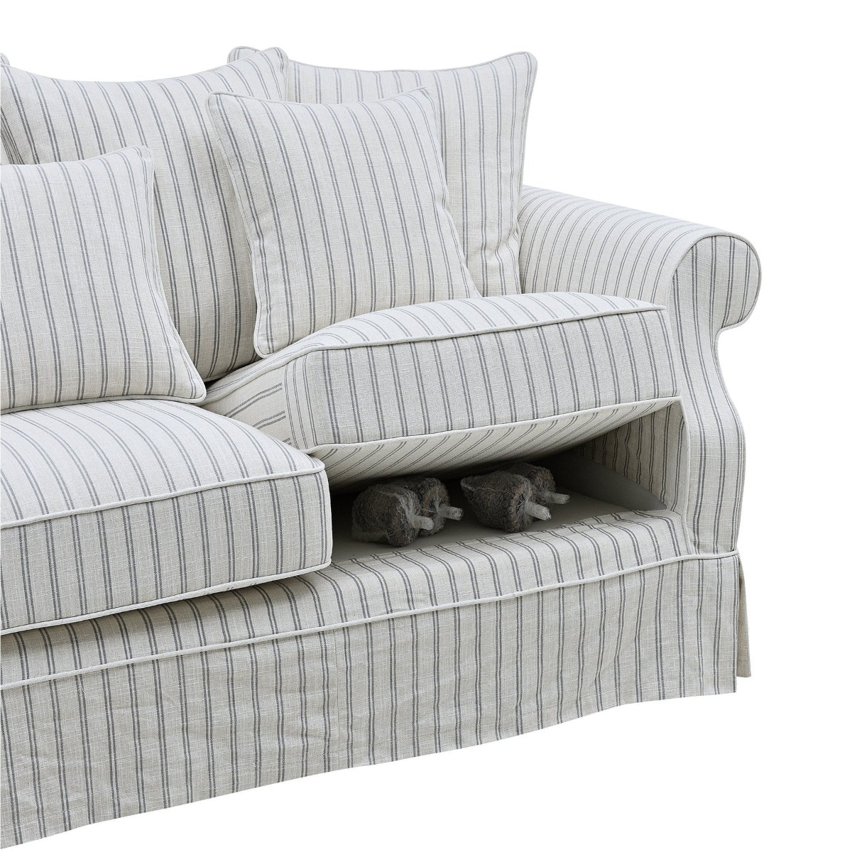 Avalon Hamptons 2 Seat Sofa Stone Stripe, W 174cm D 96cm H 81cm (RRP $2599) - Image 11