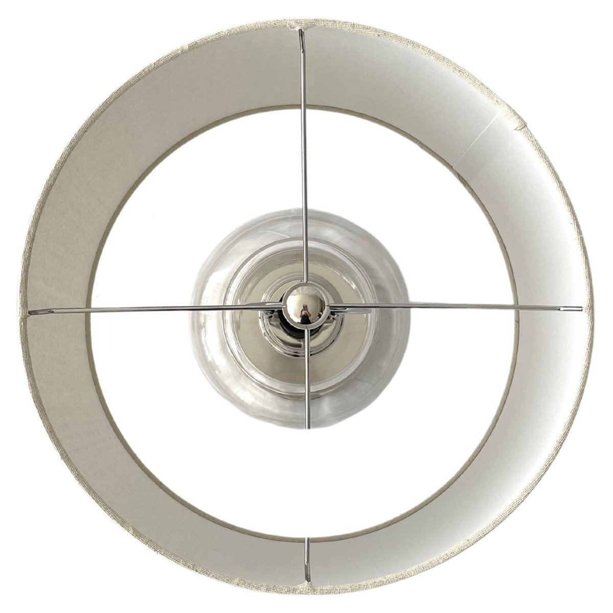 Regency Nickel and Glass Table Lamp with Natural Linen Shade (RRP $249) - Image 9