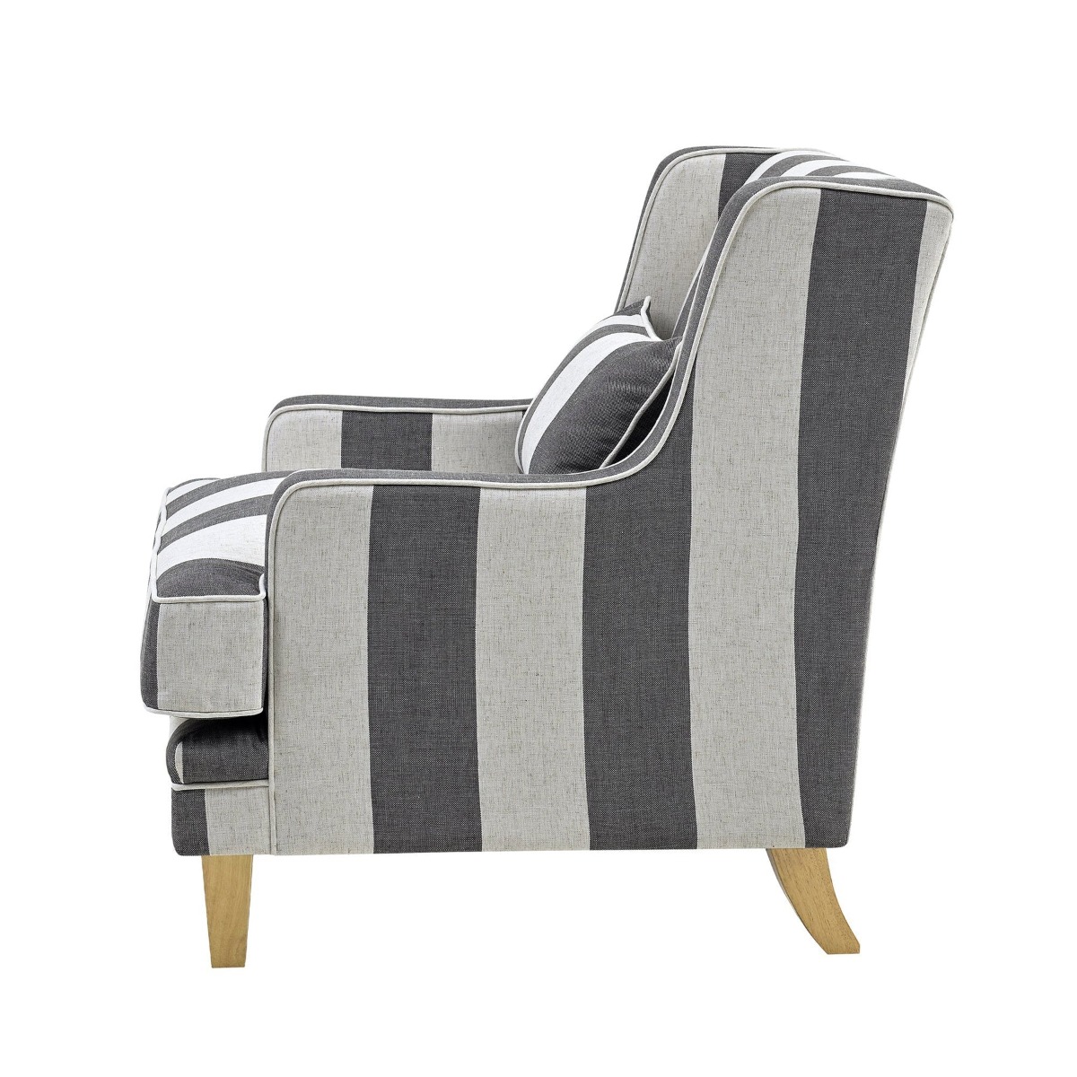Bondi Hamptons Armchair Grey / Cream, W 92cm D 85cm H 94cm (RRP $1499) - Image 2