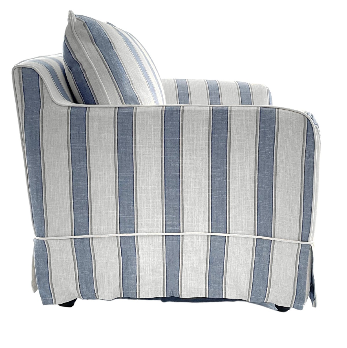 Noosa Hamptons Armchair Blue Sky Stripe, W 91cm D 90cm H 80cm (RRP $1699) - Image 7
