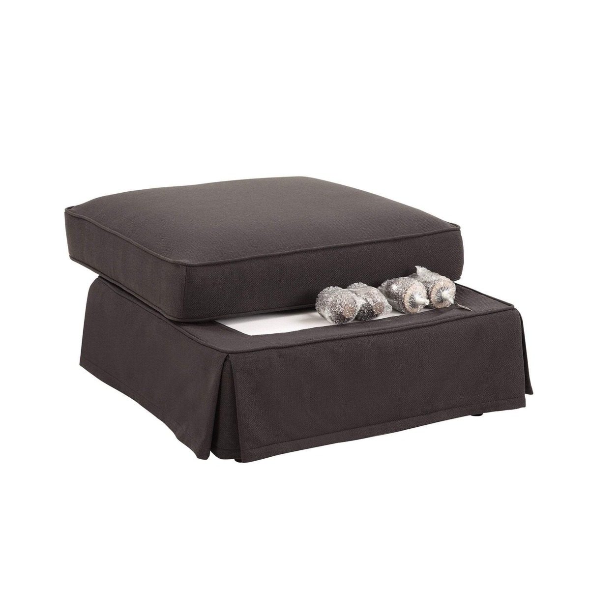 Noosa Hamptons Ottoman Charcoal, W 83cm D 83cm H 45cm (RRP $849) - Image 4