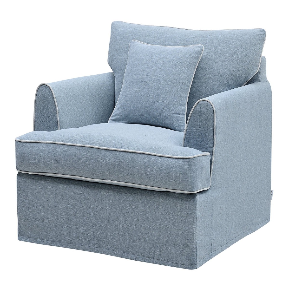 Slip Cover Only - Byron Hamptons Armchair Beach, W 99cm D 96cm H 78cm (RRP $699) - Image 11