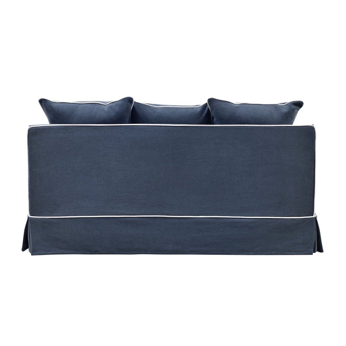Slip Cover Only - Noosa Hamptons 2 Seat Sofa Navy W/White Piping, W 170cm D 91cm H 80cm (RRP $799) - Image 8
