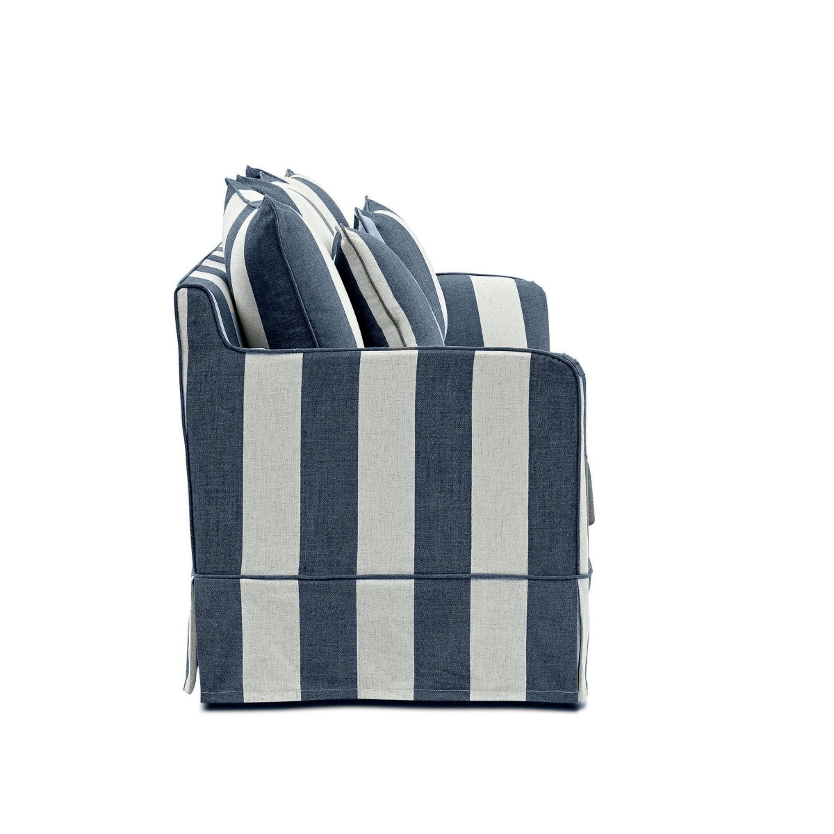 Noosa Hamptons 2 Seat Sofa Denim/Cream Stripe, W 170cm D 91cm H 80cm (RRP $2279) - Image 4