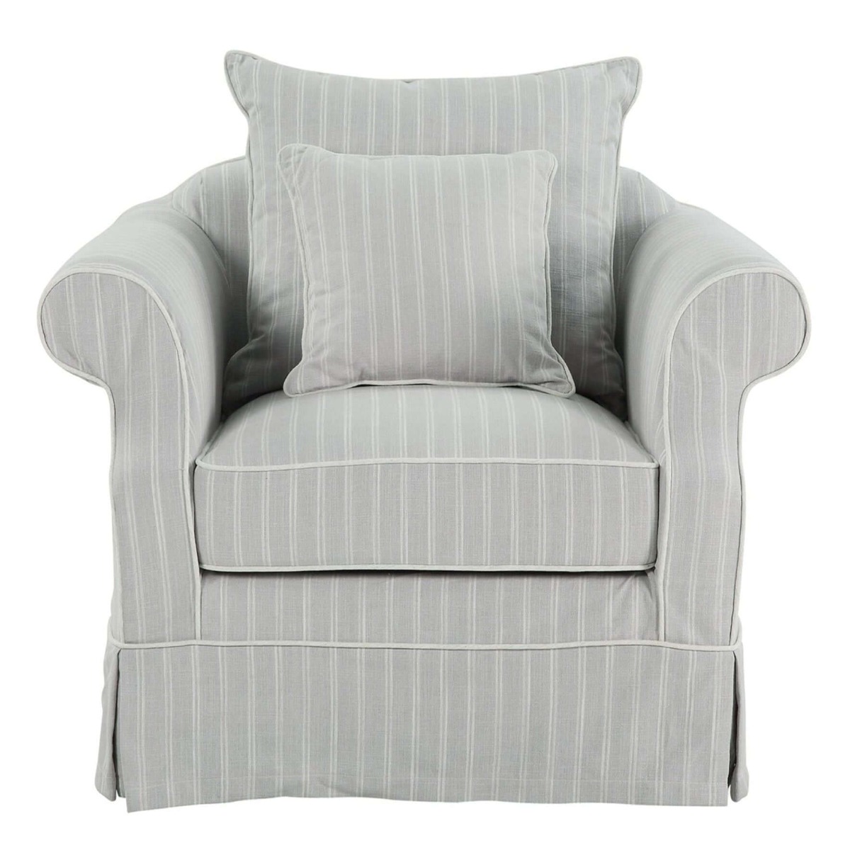 Slip Cover Only - Avalon Hamptons Armchair Cloud Stripe, W 109cm D 96cm H 81cm (RRP $699) - Image 11