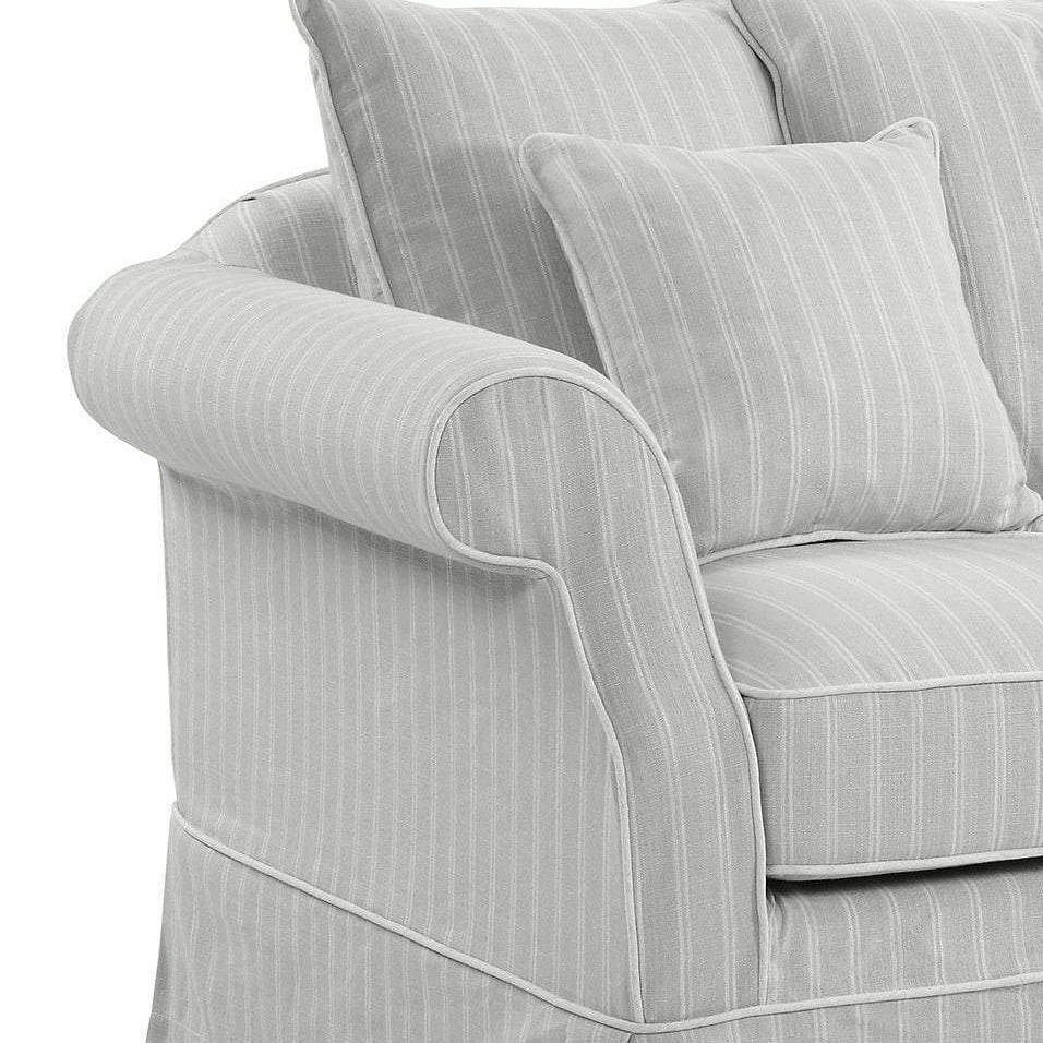 Avalon Hamptons 3 Seat Sofa Cloud Stripe, W 226cm D 96cm H 81cm (RRP $3299) - Image 9