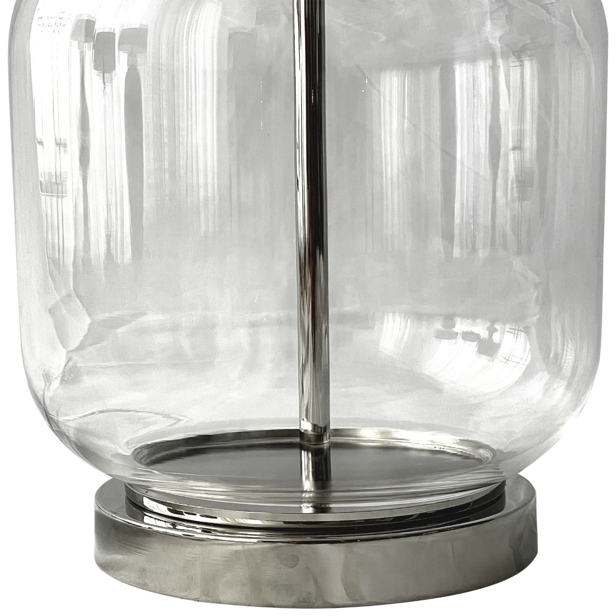 Regency Nickel and Glass Table Lamp with Natural Linen Shade (RRP $249) - Image 10