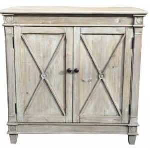"New Hampshire" Recycled Timber Buffet Sideboard with 2 Doors White Wash, 90cmL x 40cmD x 90cmH (RRP $1299)