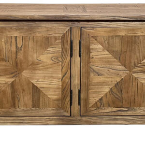 NEW YEAR SALE!! "Villa" Hamptons Style Parquetry 4 Door Entertainment TV Unit Recycled Elm, 200cm x 40cm x 58cmH (RRP $1999)