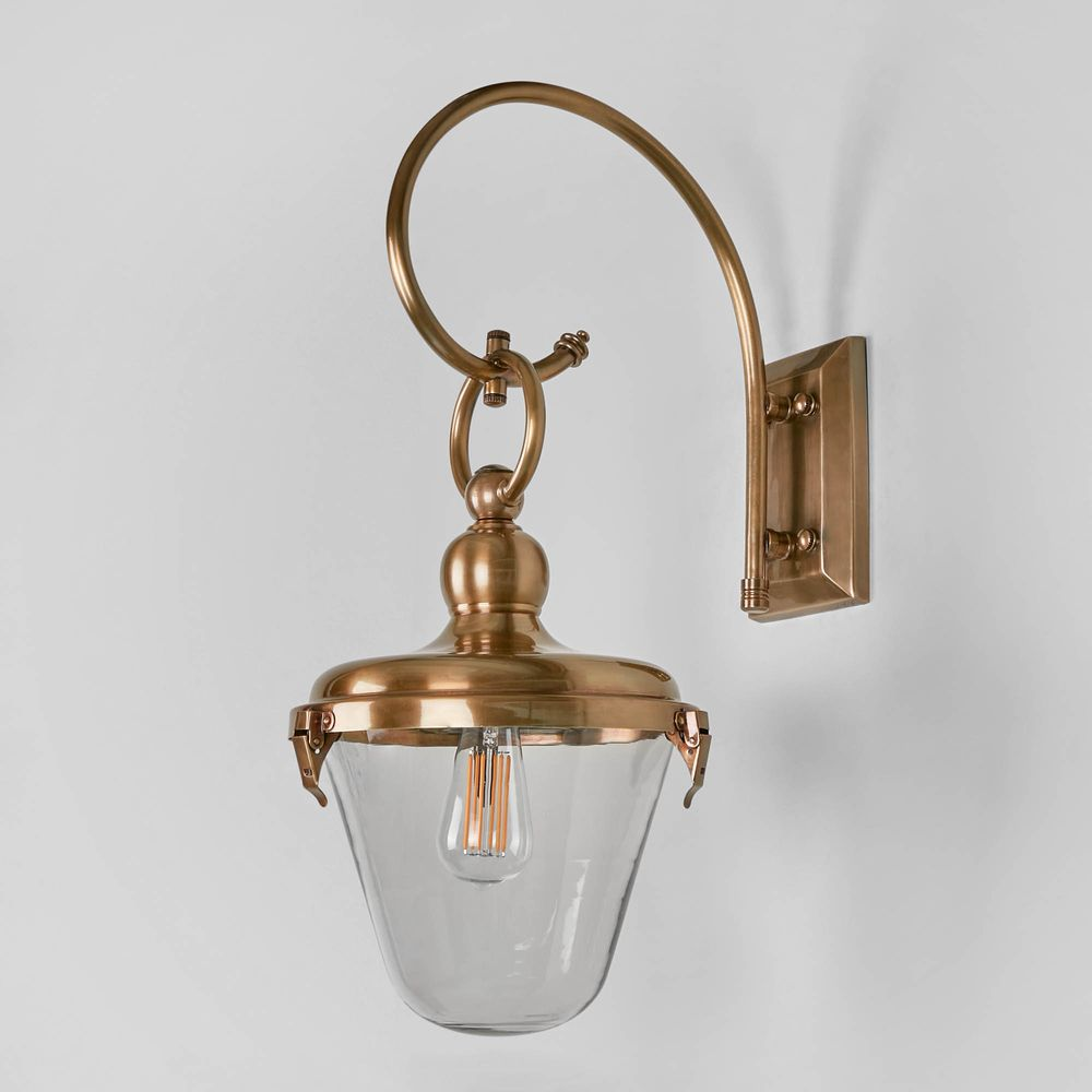 Savoy Outdoor Wall Light with Glass Shade Antique Brass (RRP $1518) - Image 4