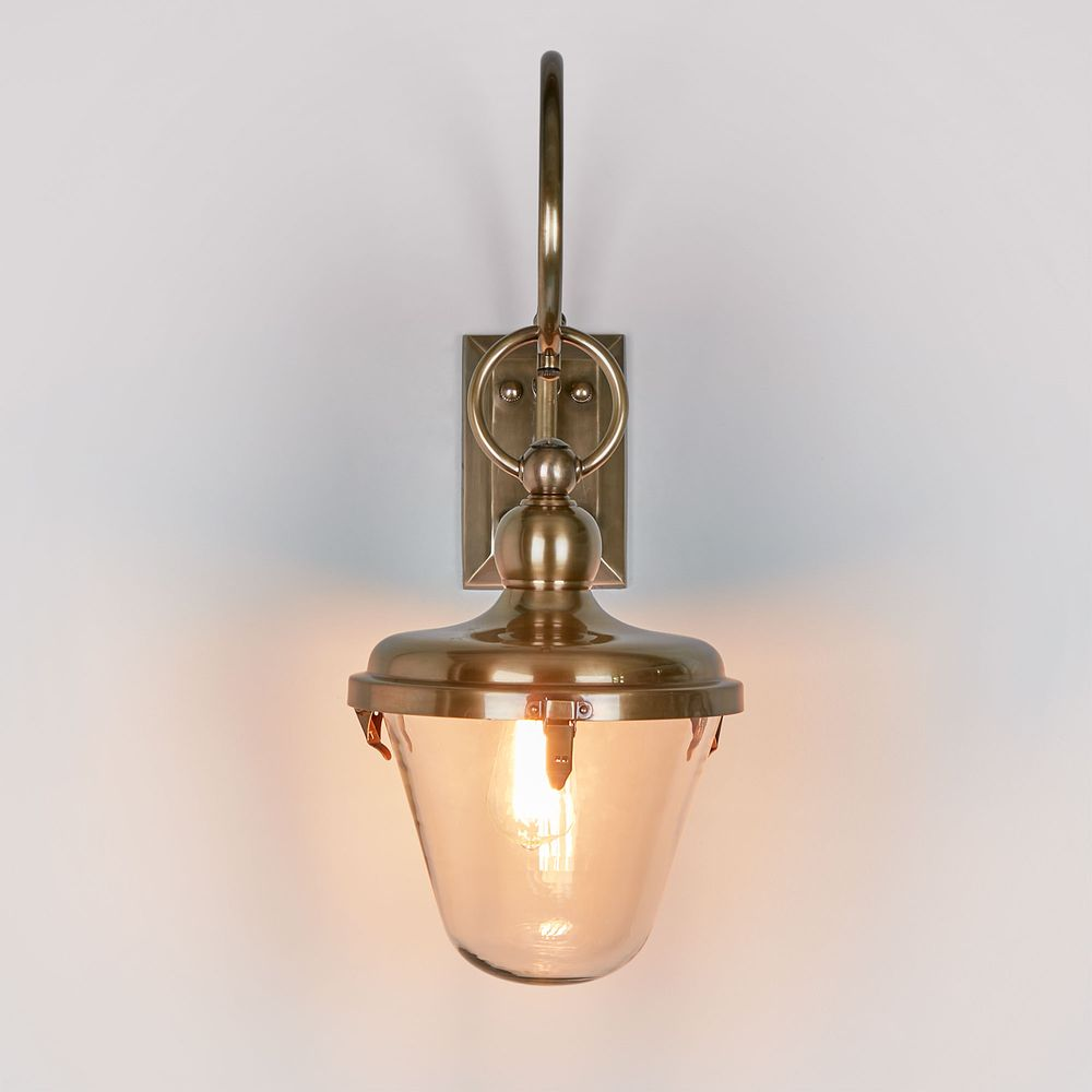 Savoy Outdoor Wall Light with Glass Shade Antique Brass (RRP $1518) - Image 3
