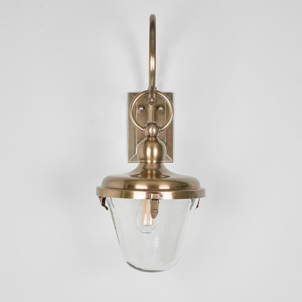 Savoy Outdoor Wall Light with Glass Shade Antique Brass (RRP $1518) - Image 2