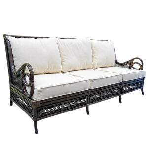 "Raffles" Plantation Style Bamboo & Rattan 3 Seater Sofa, 207cmW x 96cmD x 96cmH (RRP $4499)