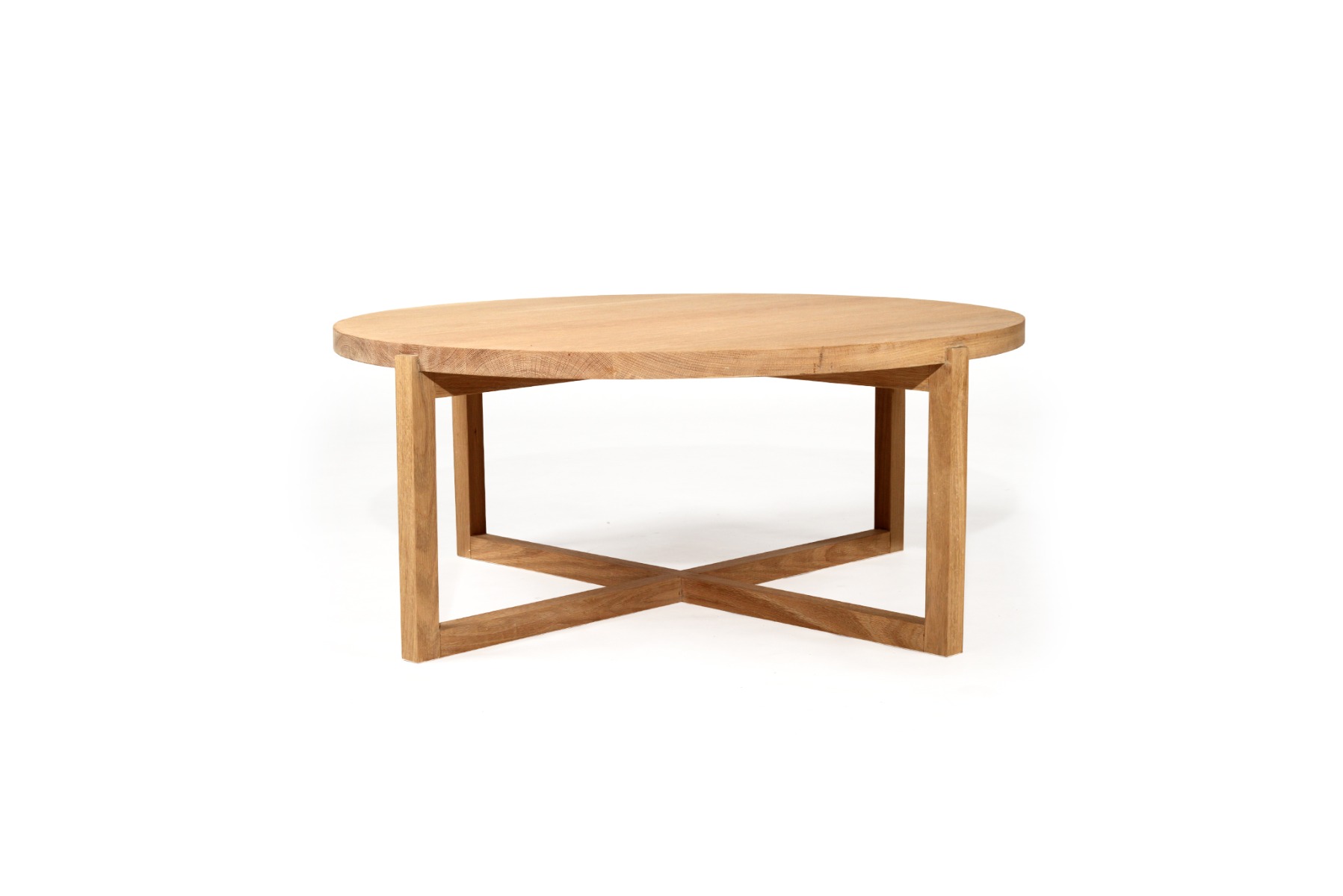 Clovelly Round Coffee Table American Oak, W 100cm x H 47cm - Image 2
