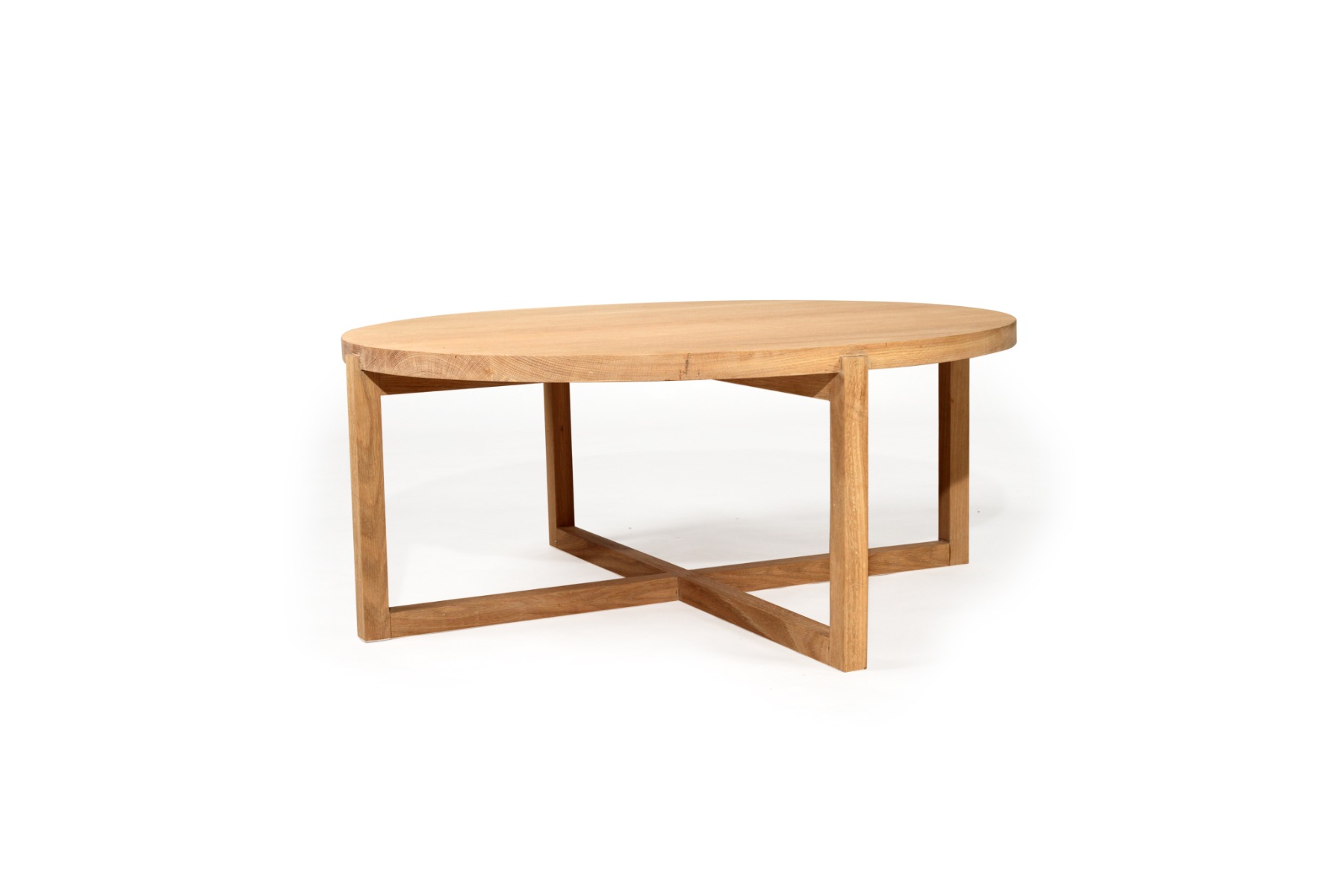 Clovelly Round Coffee Table American Oak, W 100cm x H 47cm - Image 3