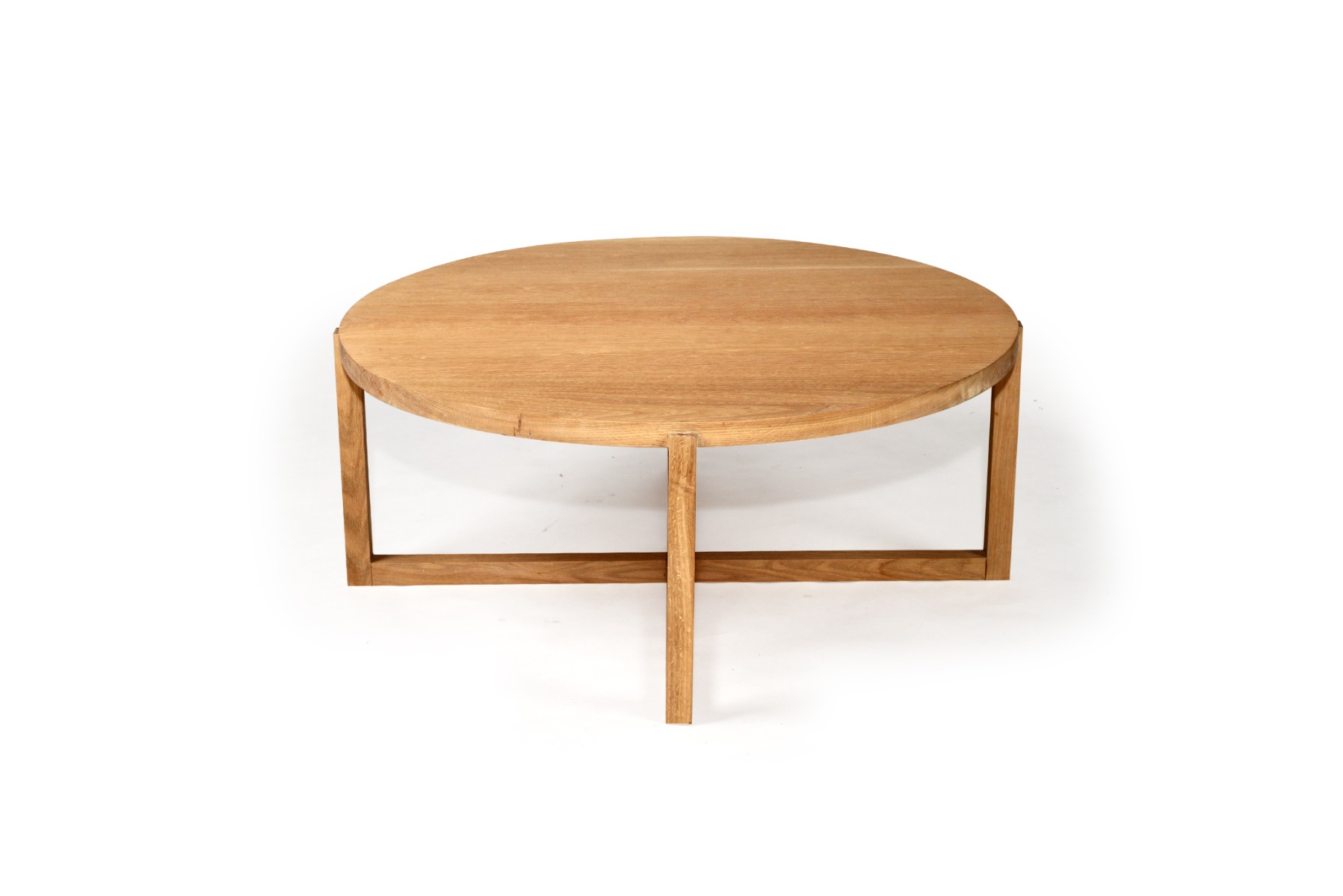 Clovelly Round Coffee Table American Oak, W 100cm x H 47cm - Image 4